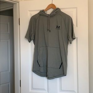 Green Hooded Short Sleeve Under Armour Shirt